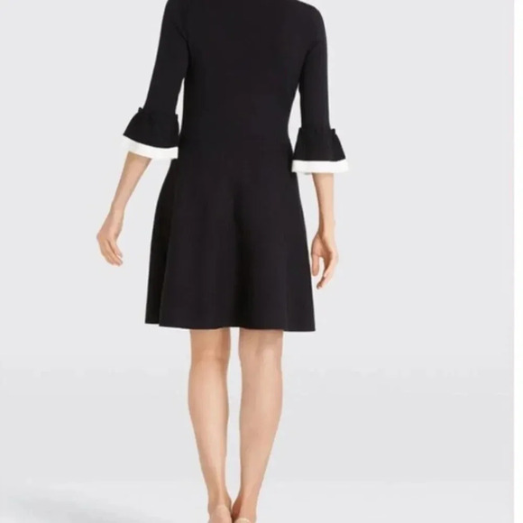 Draper James Midi Dress Sweater Knit Flutter Sleeve Stretch Black Plus Size XXL - Picture 2 of 11